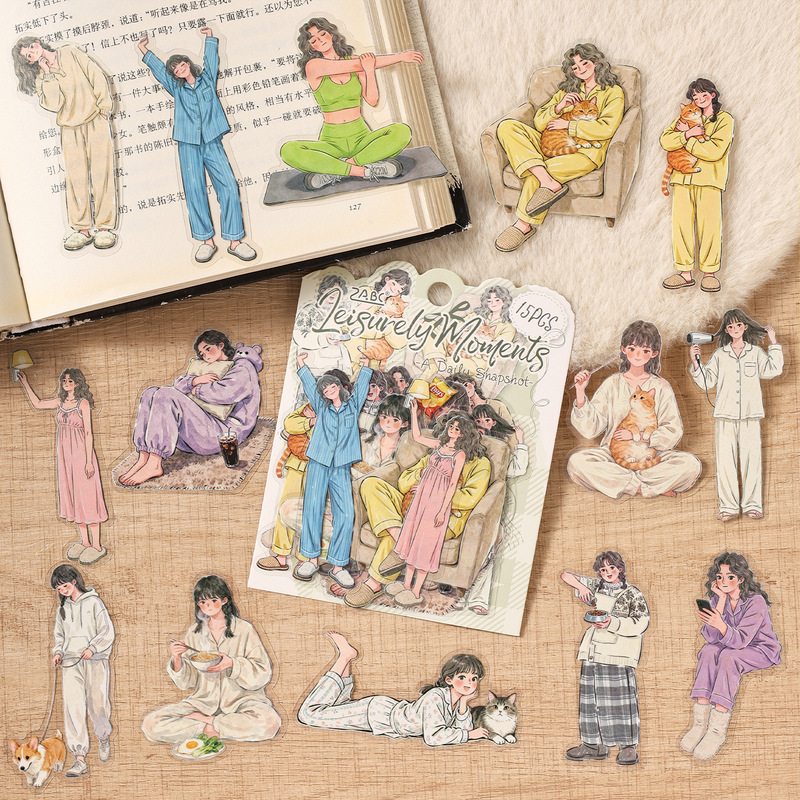 Embellishments For Scrapbooking - 15Pcs Paket Stiker Karakter Wanita Elegan