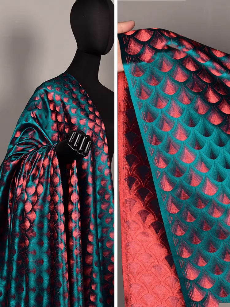 Kain brokat tenun hijau merak, - Crystal Mesh Fabric ulasan dan harga