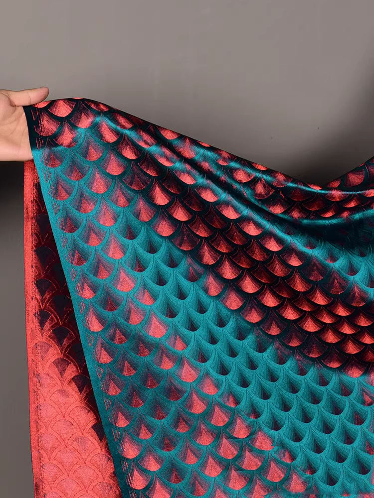 Kain brokat tenun hijau merak, - Crystal Mesh Fabric ulasan dan harga